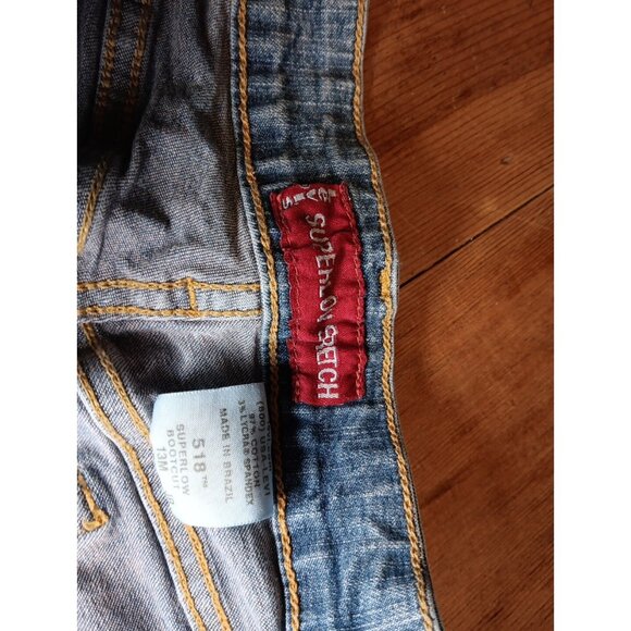 Levis 518 Juniors 13 Blue Super Low Stretch Bootcut Jeans Medium Wash - Picture 6 of 7